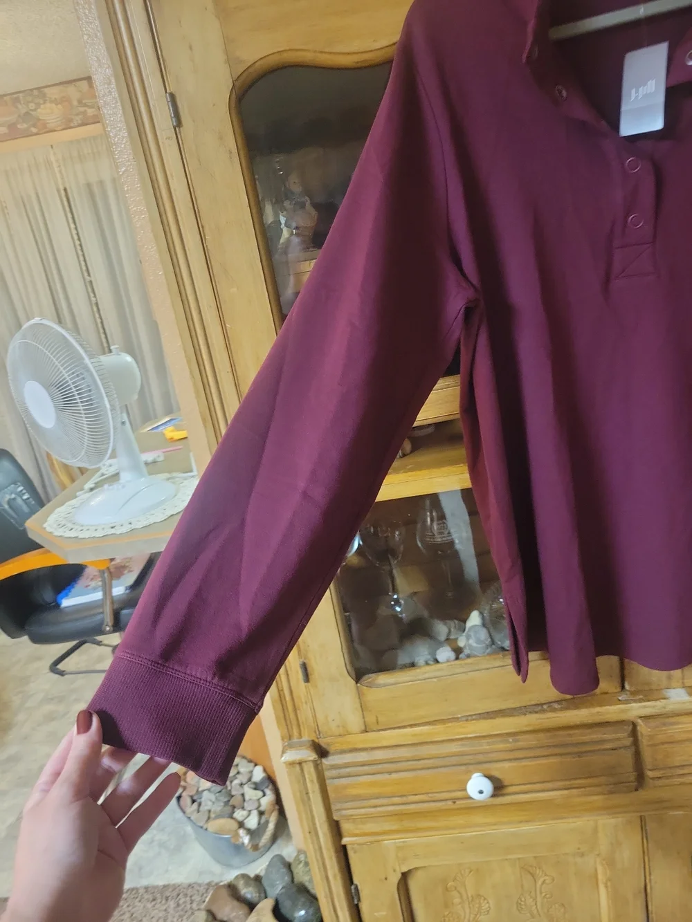 J.Jill Pure Jill Burgundy Snap Mock Neck Tunic Top XLT Tal